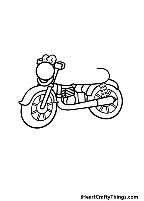 How To Draw A Cartoon Motorcycle - Hellknife18