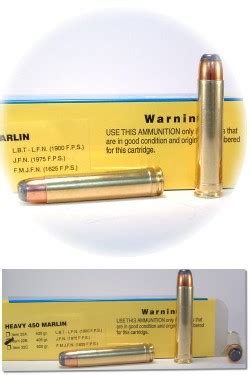 Heavy 450 Marlin Rifle & Gun Ammunition