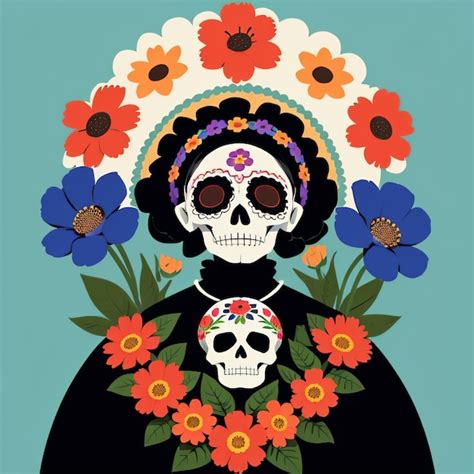 Premium AI Image | flowers typical of the dia de los muertos mexican religious flat design ...