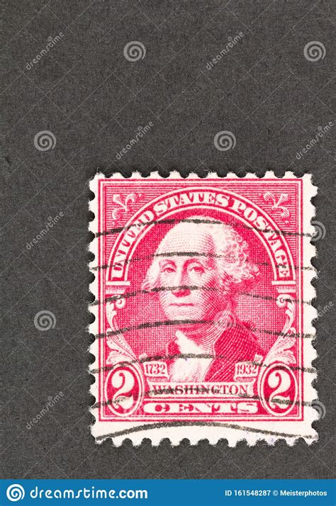 Postage Stamp with George Washington Portrait Editorial Photography - Image of 1932, postmark ...