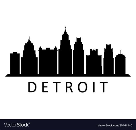 Detroit skyline Royalty Free Vector Image - VectorStock