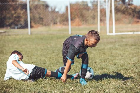 Boys Players Training on Soccer Field Stock Image - Image of active ...