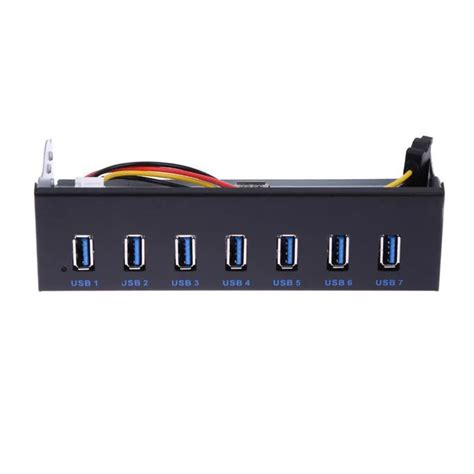 7 Port USB 3.0 Hub 5Gbs 5.25inch CD ROM Drive Bay CD ROM Front Panel for Computer Case+USB 3.0 ...