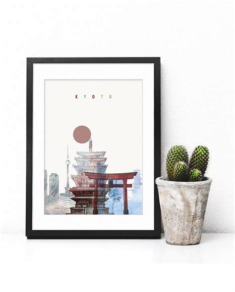 Kyoto Print Skyline Art Print Poster Modern Wall Art New - Etsy