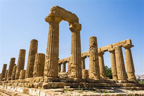 Ancient Greek Temple of Juno God, Agrigento, Sicily, Italy Stock Image - Image of europe ...