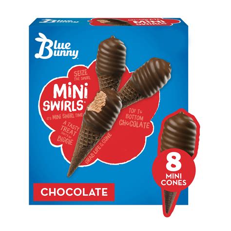 Blue Bunny Mini Swirls Chocolate Ice Cream Cones - Shop Cones & sandwiches at H-E-B