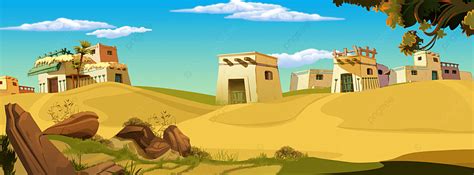 Rural Village Desert Houses Yellow Land Background, Rustic Village, Village, Ihwa Mural Village ...