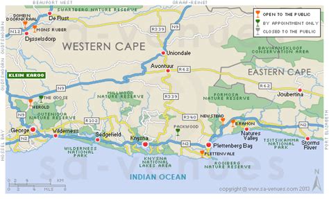 Map OF The Garden Route - Garden Route Bliss