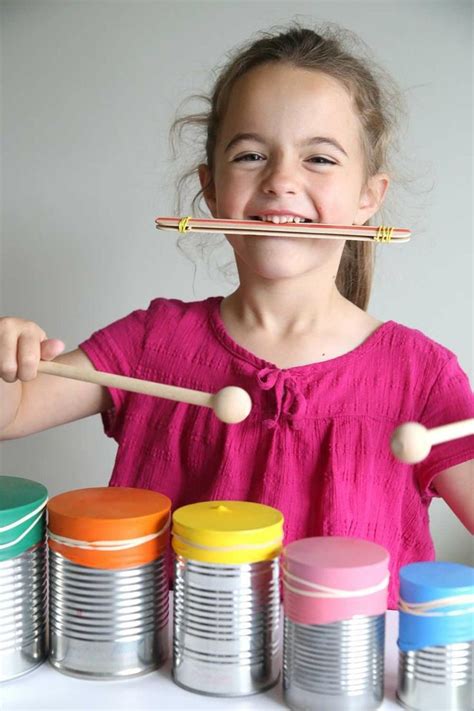 diy kinder musikinstrumente basteln aus müll trommel aludosen ...