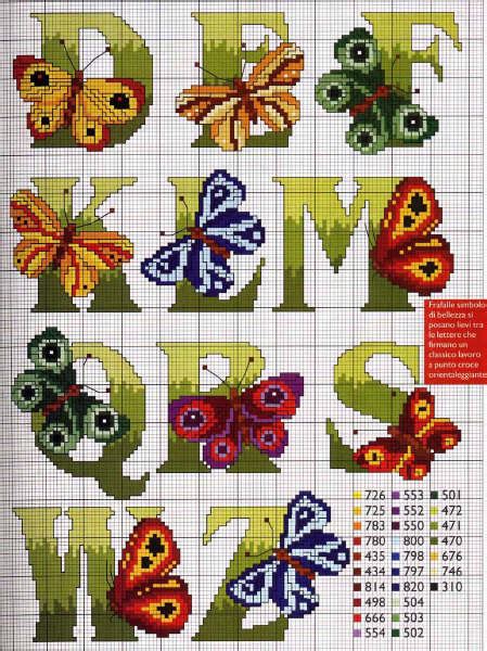 Cross Stitch Mania: Free Butterfly Alphabet Cross Stitch Chart