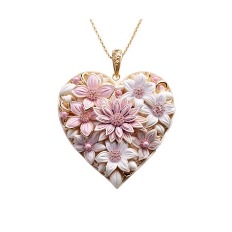 Pink Murano Style Glass Flower Heart Pendant Rubber Cord Necklace, Pink Murano Glass Flower ...