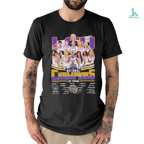 LSU 2023 National Champions LSU Tiger Signatures T Shirt - Limotees