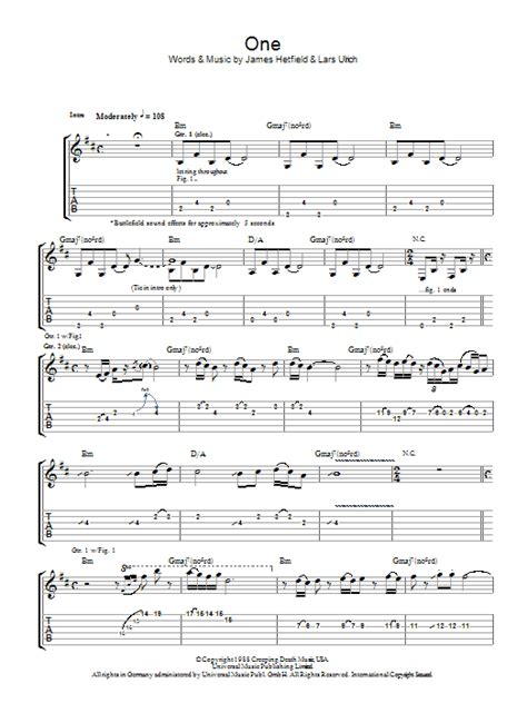 One by Metallica - Guitar Tab - Guitar Instructor