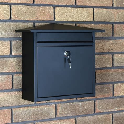 Matt Black Lockable Mailbox/Postbox Outdoor Home Wall Mail/Post/Letter Box Large | eBay