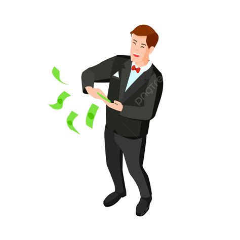 Money Rich Man Vector Design Images, Happy Rich Man Playing With His Money Cartoon, Rich, Rich ...