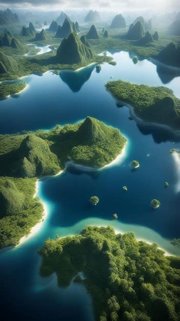 Premium AI Image | Ethereal Islands