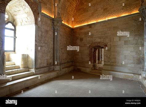 Interior of Castel del Monte, UNESCO World Heritage Site, Apulia, Italy Stock Photo - Alamy