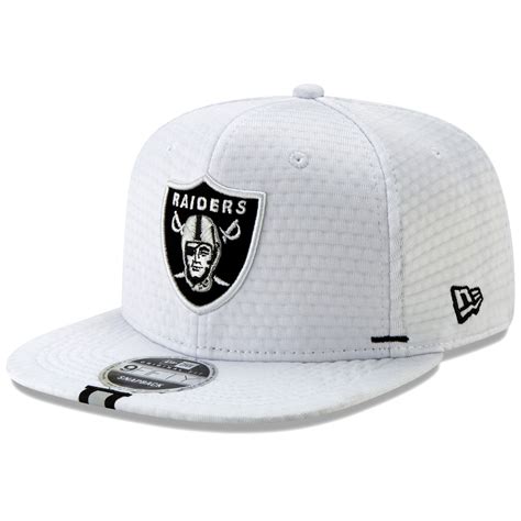 Men's Las Vegas Raiders New Era White 2019 NFL Training Camp Original Fit 9FIFTY Adjustable ...