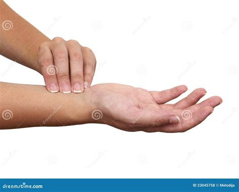 Hand Taking Radial Artery Pulse. Royalty-Free Stock Image ...