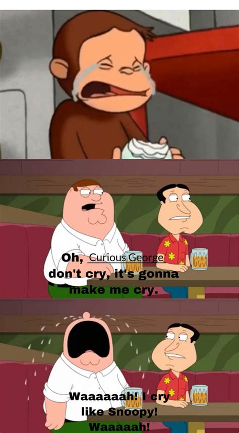 Curious George Crying makes Peter Cry like Snoopy by convbobcat on DeviantArt