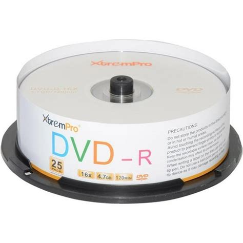 Blank CD DVD-R 16x 4.7GB 120 Minute DVD 25 Pack Storage Media in ...