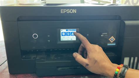 Epson L14150 How to manual nozzle check & head cleaning - YouTube