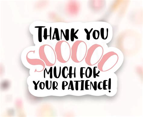 Thank You for Your Patience Sticker PNG Small Business | Etsy New Zealand