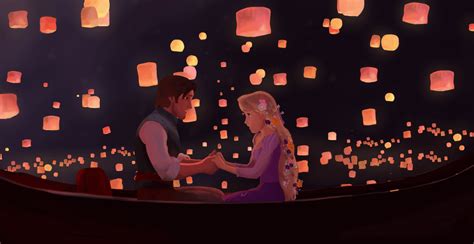 Did a painting of the boat scene from the Disney movie tangled, took a ...