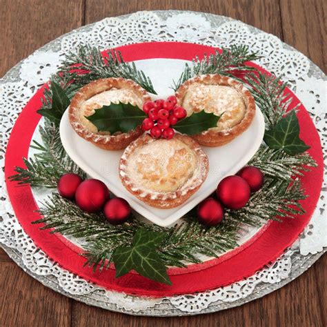 Mince Pies and Christmas Decorations Stock Photo - Image of decorative ...