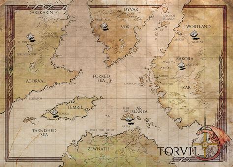 Torvil World Map [Dragon Gate Fantasy Series] | Lindsay Buroker