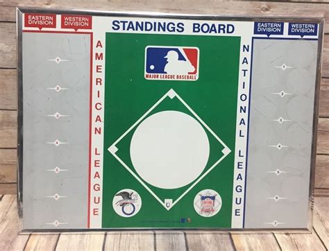 Vintage Mlb Magnetic Standings Board Baseball American National Leagues | Hot Sex Picture