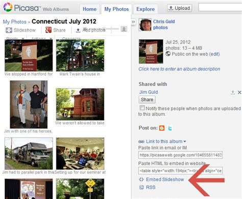 Putting a Picasa Web Albums Slideshow into a Blog or Website – Learn ...