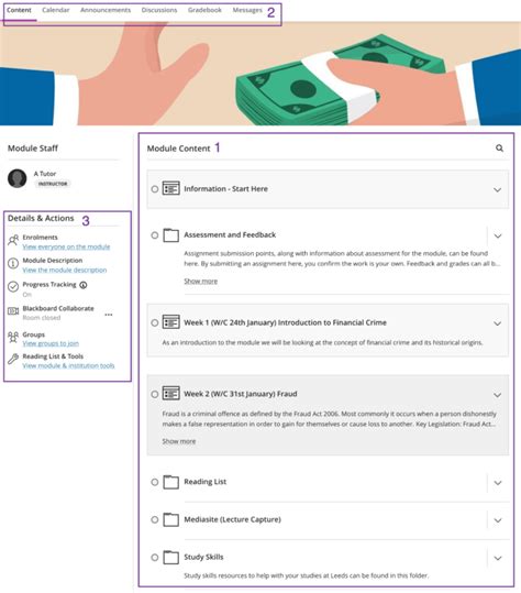 Navigating inside a module - Student Guide | Digital Education Systems Help