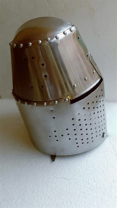 Medieval Knight Crusader Helmet Battle Warrior Helmet 18 Gauge Steel - Etsy