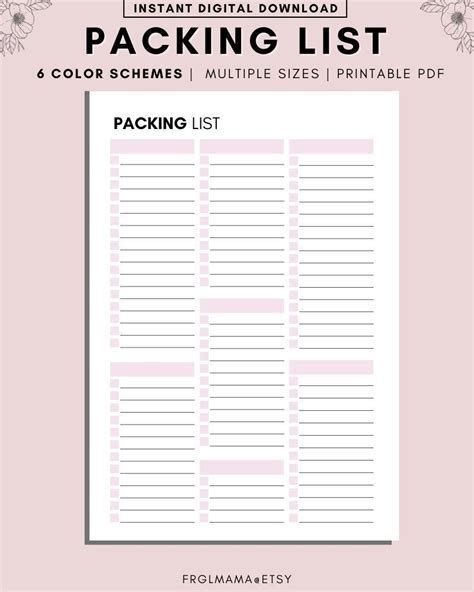 Printable Packing List Template | ubicaciondepersonas.cdmx.gob.mx