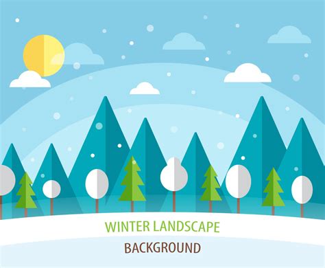 Flat Winter Landscape Background Vector Art & Graphics | freevector.com