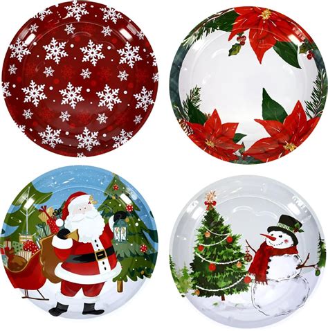 Amazon.com: IM Customization Christmas 10-in. Tin Serving Trays - Set of 4 - One of Each Design ...