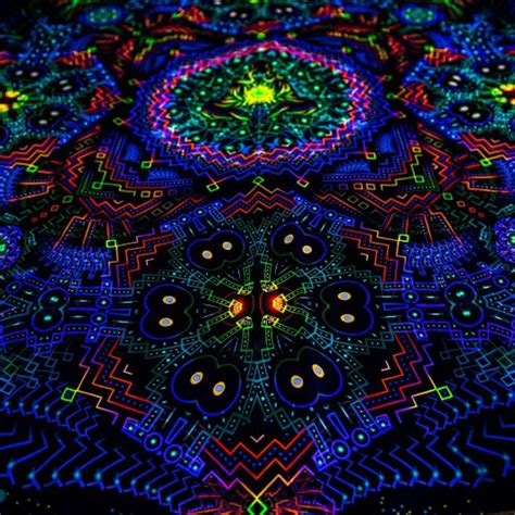 Black light painting UV poster Fractal Depths. | Fractalika