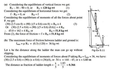 Rotational equilibrium problem (ladder against a wall)