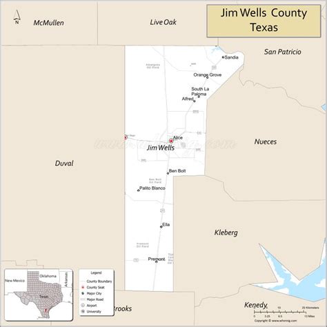 Jim Wells County Map, Texas - Where is Located, Cities, Population ...