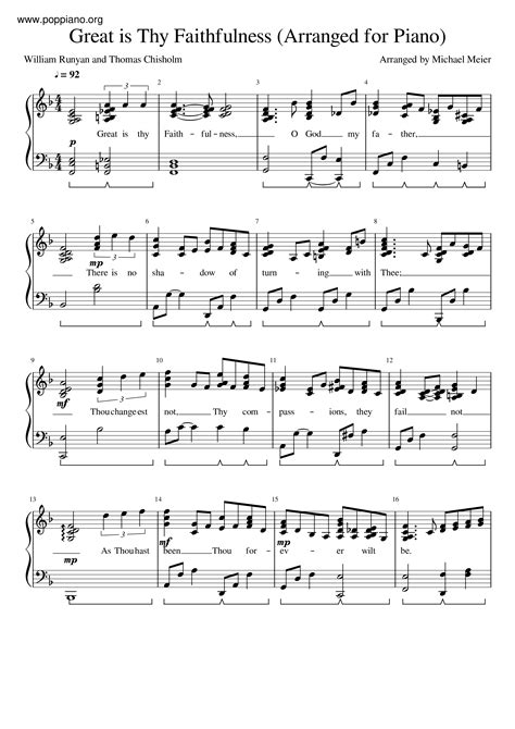 Spiritual-Great Is Thy Faithfulness Sheet Music pdf, - Free Score Download ★