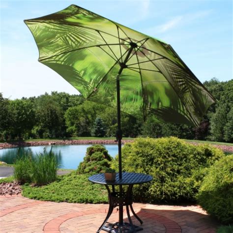 Sunnydaze 9 ft Aluminum Patio Umbrella with Tilt and Crank - Tropical Leaf, 96.75 - Fred Meyer