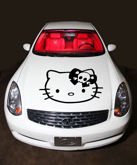 HELLO KITTY SKULL CUTE ABSTRACT DESIGN HOOD VINYL STICKER DECALS G215 | Hello kitty car, Hello ...