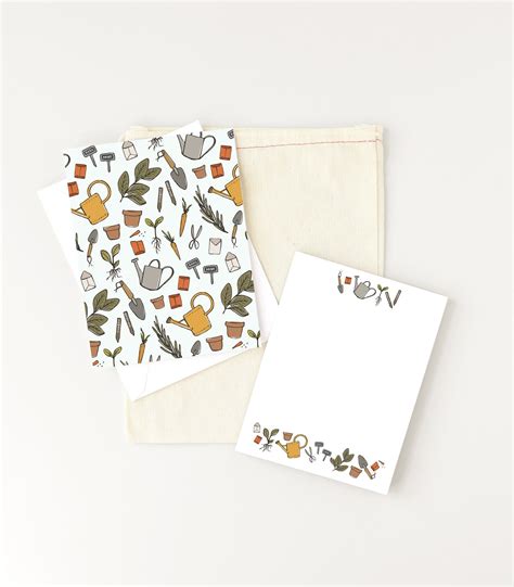 The Gardener's Notes stationery set includes illustrated everyday ...