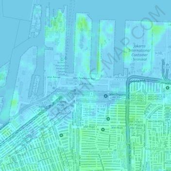 Tanjung Priok topographic map, elevation, terrain