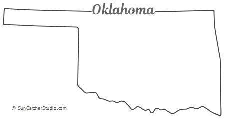 Oklahoma - Map Outline, Printable State, Shape, Stencil, Pattern | Map ...