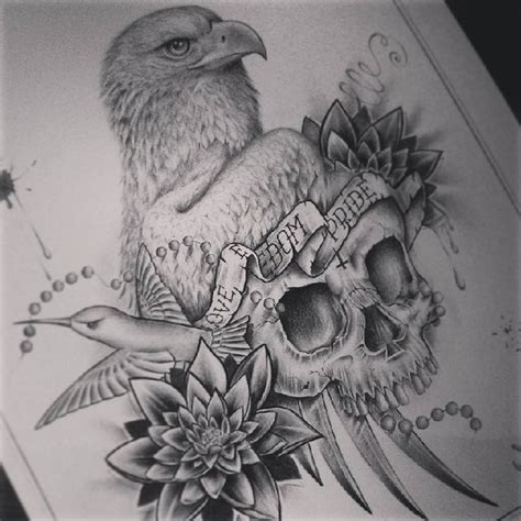 Eagle Skull ink design by Edward Miller 1 · Skullspiration.com - skull designs, art, fashion and ...