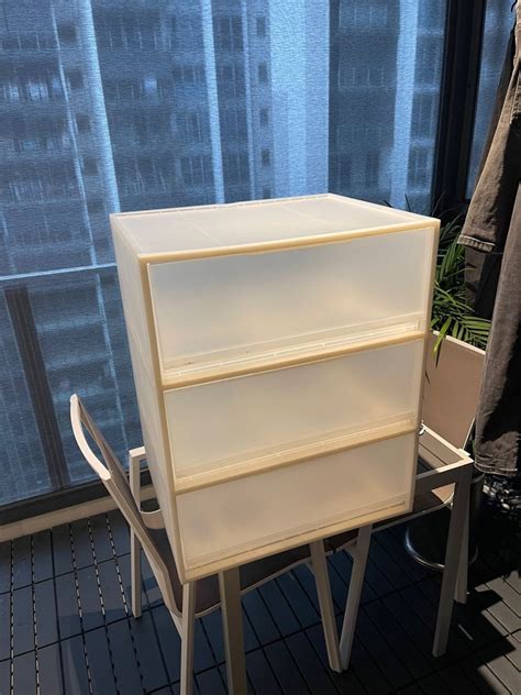 Muji Drawers- 3 tier, Furniture & Home Living, Furniture, Shelves, Cabinets & Racks on Carousell