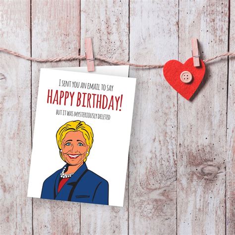 Hillary Clinton birthday card Funny Card Digital Download | Etsy