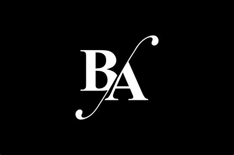 BA Monogram Logo Design By Vectorseller | TheHungryJPEG.com